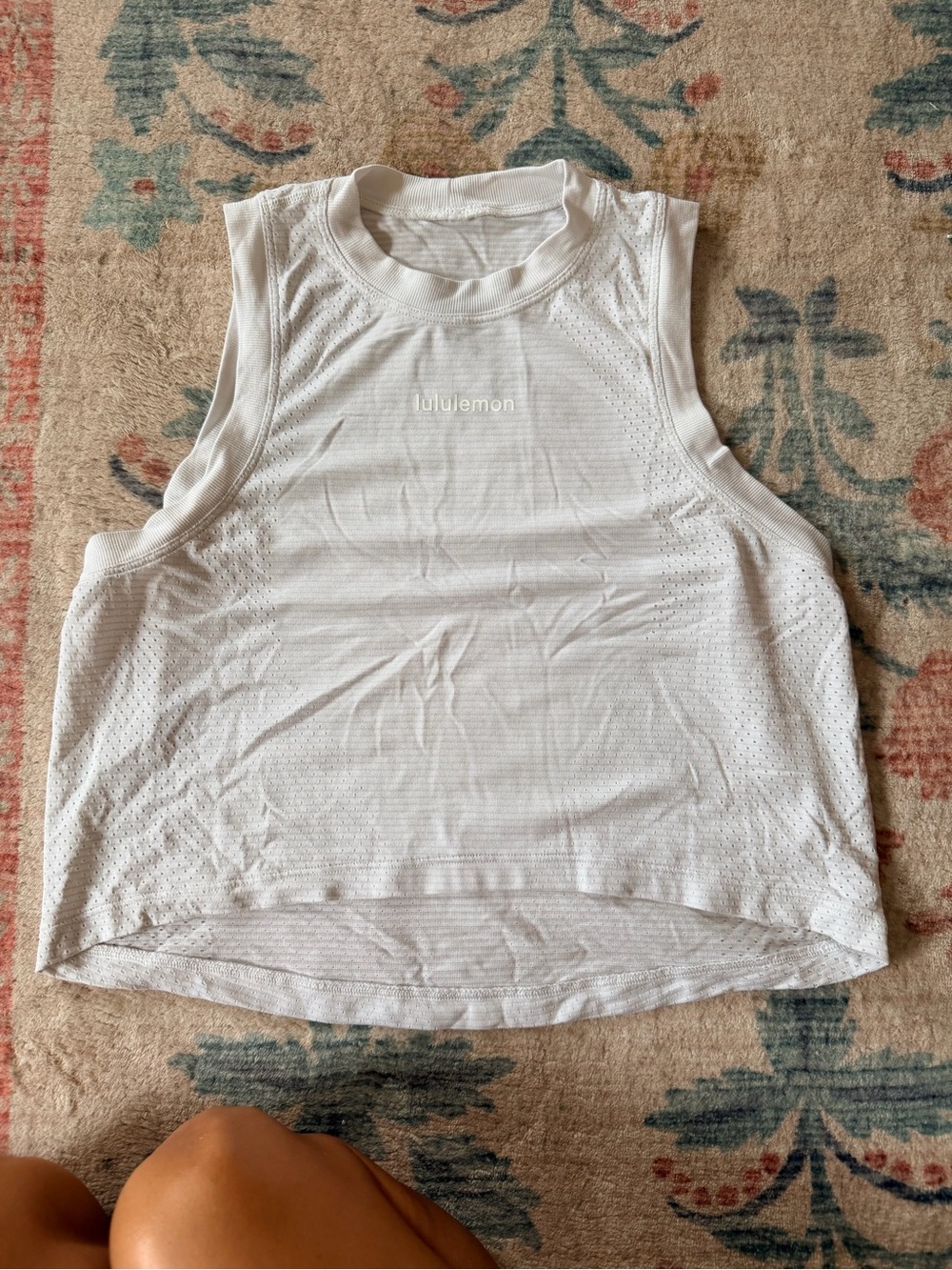 lululemon white perforated athletic tank